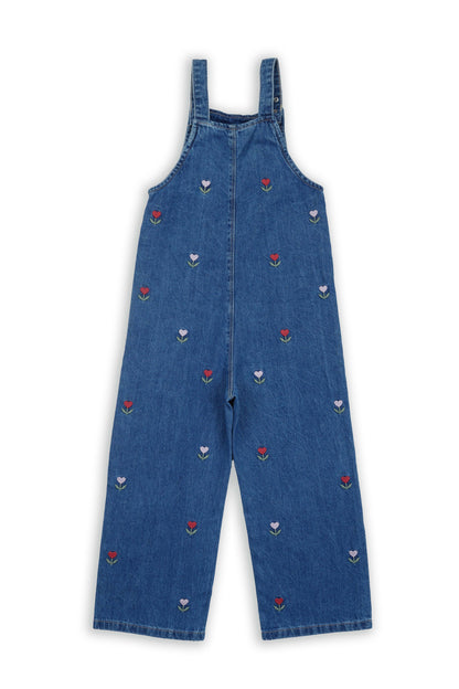 Heart Floral Embroidered Dungaree