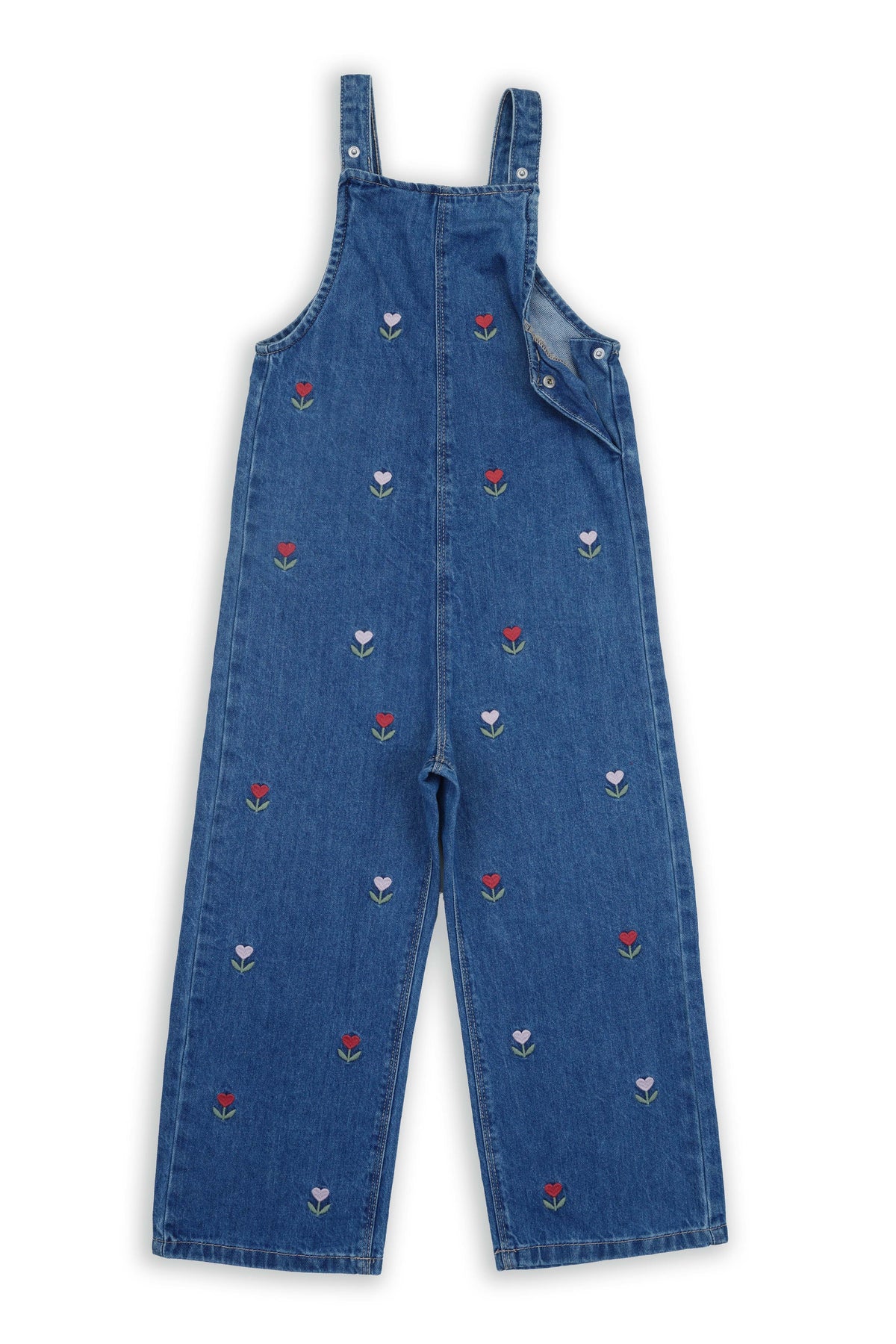 Heart Floral Embroidered Dungaree
