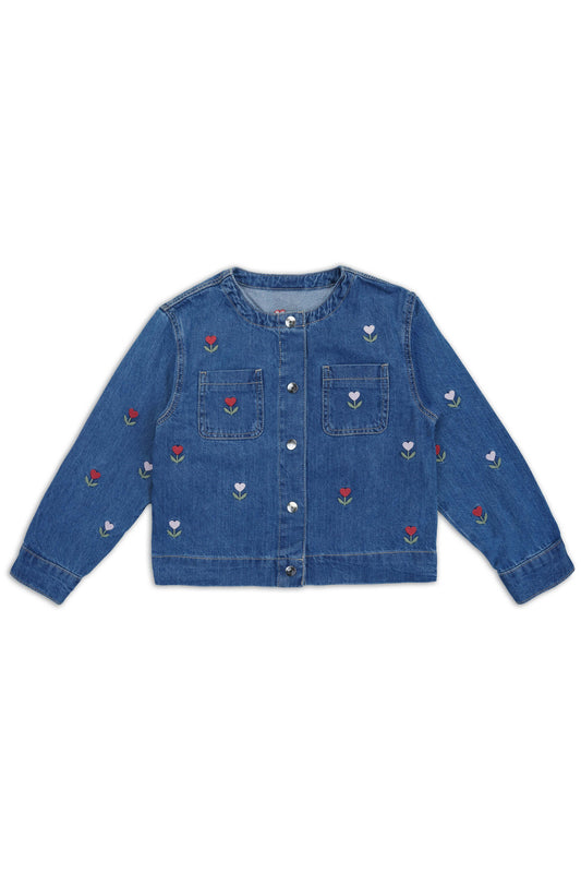 Heart Floral Embroidered Jacket