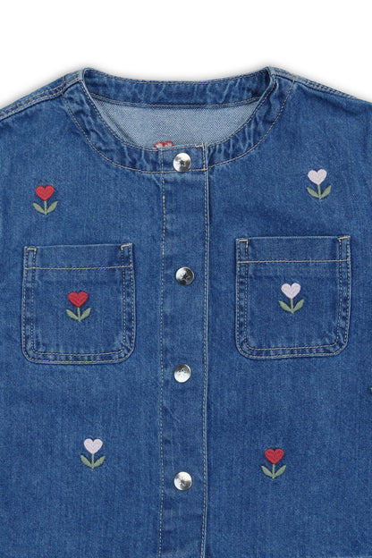 Heart Floral Embroidered Jacket
