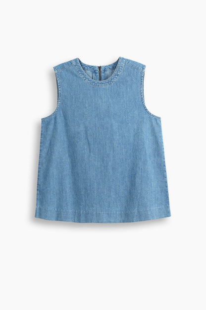 Sleeveless Denim Tank Top  Light Blue