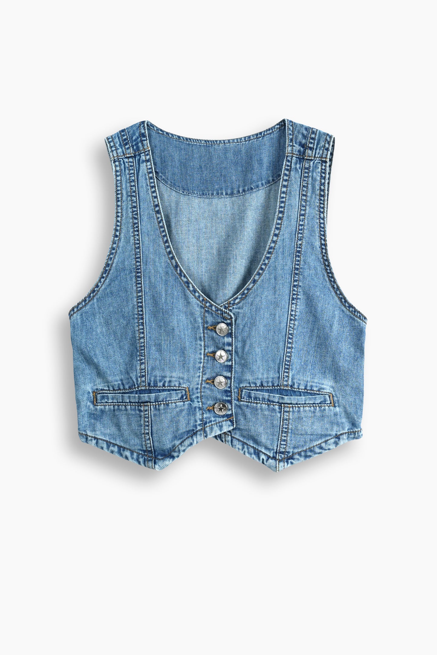 Lightweight Denim Limited Vest  Light Blue