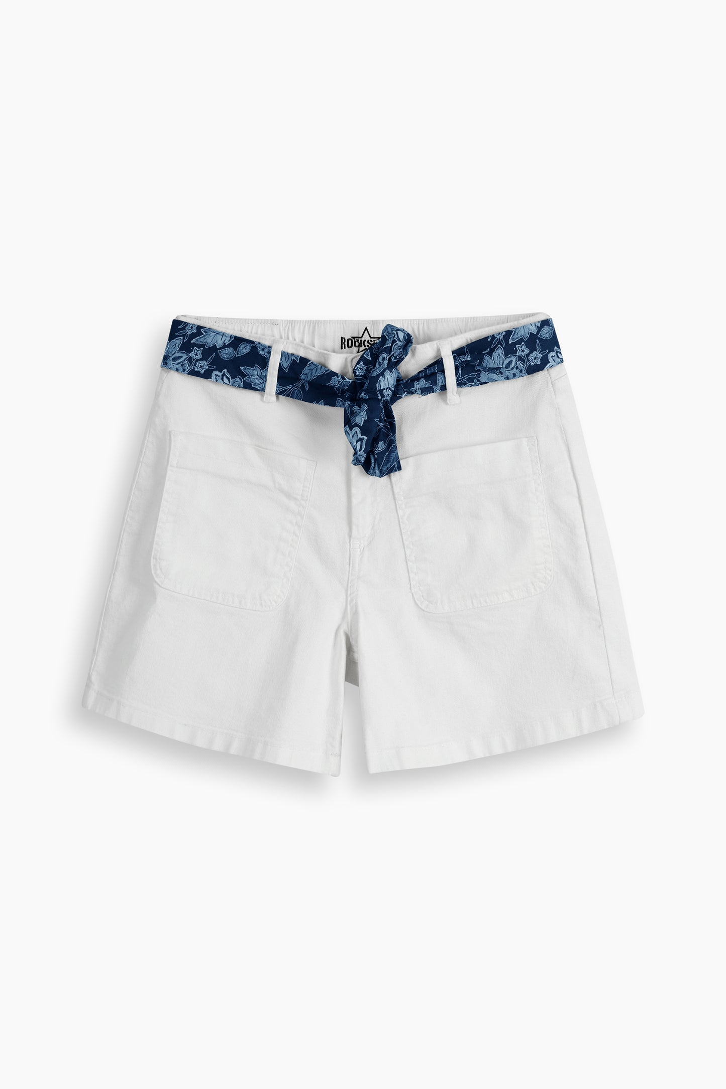 Stretch Patch Pocket Shorts White