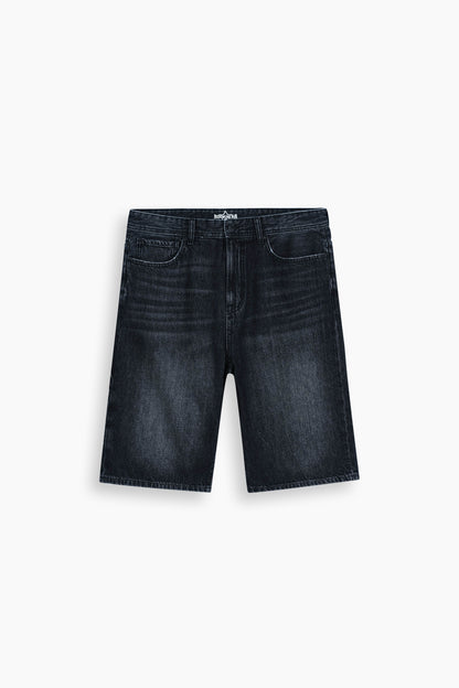 Baggy Denim Carpenter Shorts Black