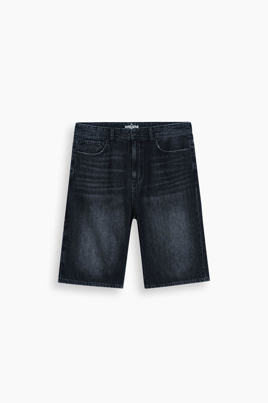 Baggy Denim Carpenter Shorts Black