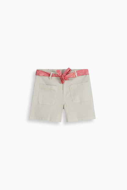 Stretch Patch Pocket Shorts Beige