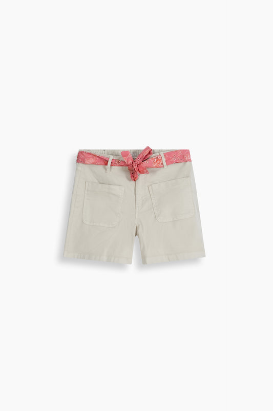 Stretch Patch Pocket Shorts Beige