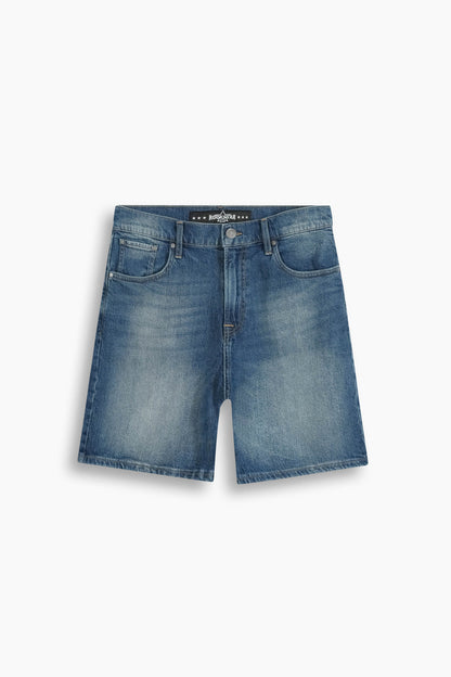 Baggy Fit Denim Short Dark Blue
