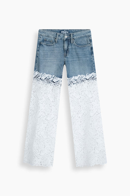 Wide Leg Lace Jeans