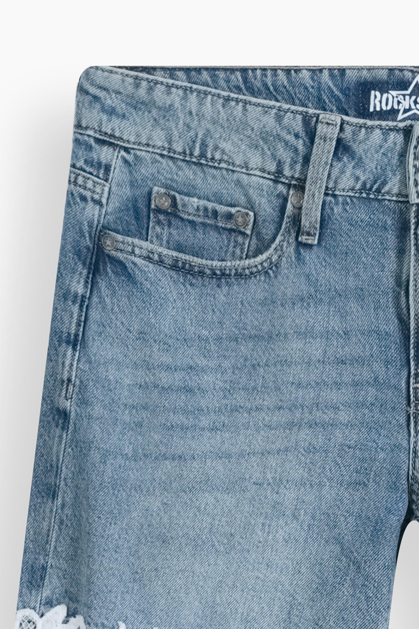 Wide Leg Lace Jeans
