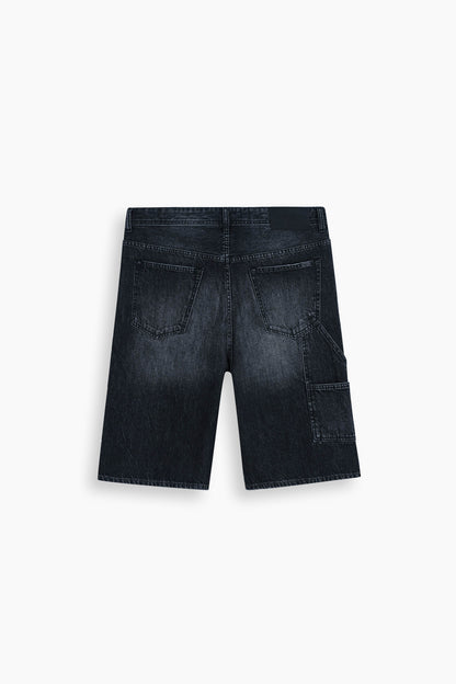 Baggy Denim Carpenter Shorts Black