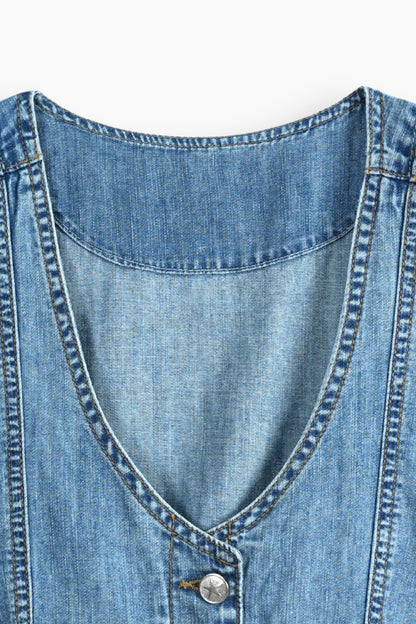 Lightweight Denim Limited Vest  Light Blue