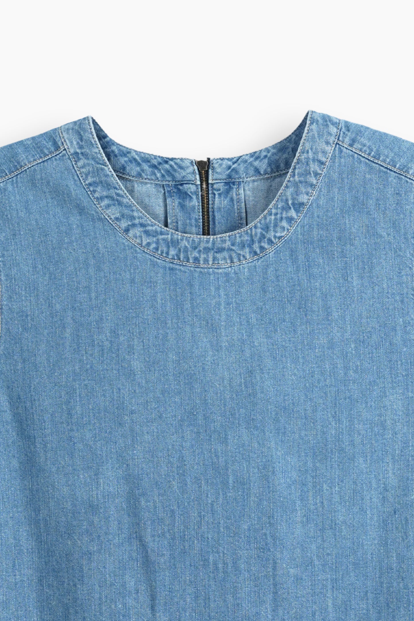 Sleeveless Denim Tank Top  Light Blue