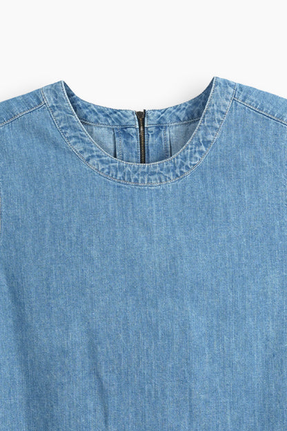 Sleeveless Denim Tank Top  Light Blue