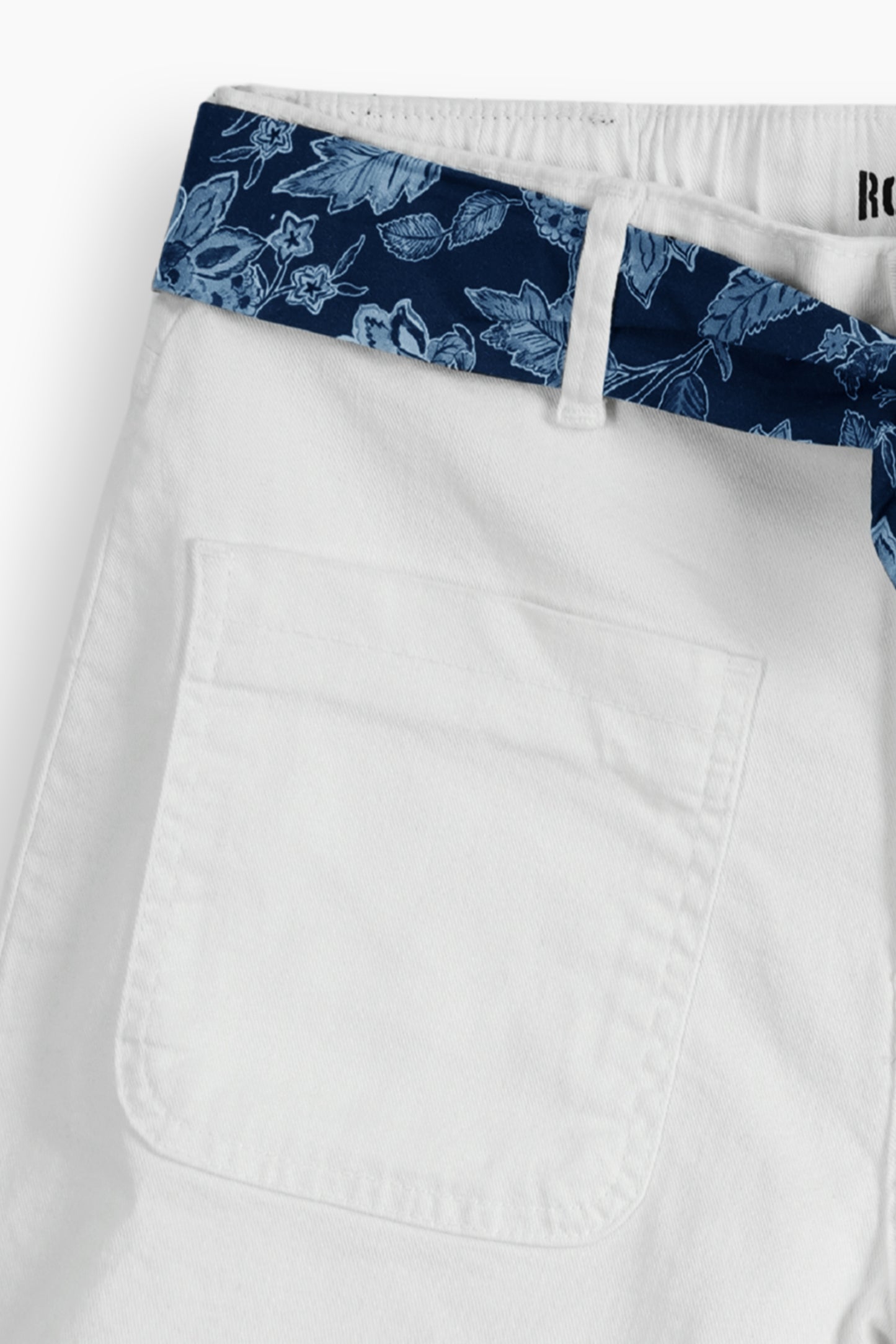 Stretch Patch Pocket Shorts White