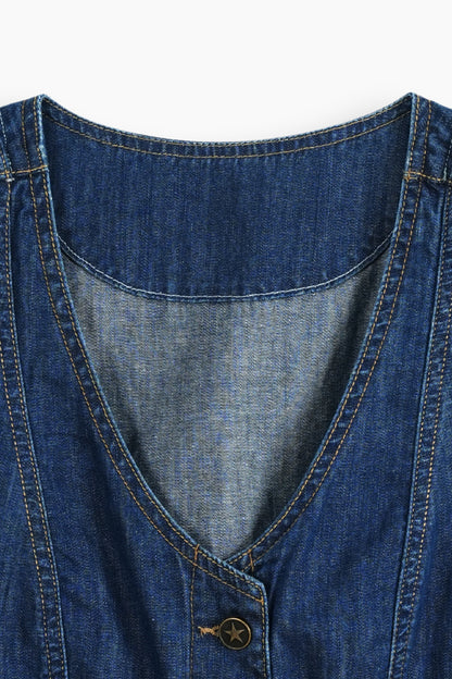 Lightweight Denim Limited Vest  Dark Blue