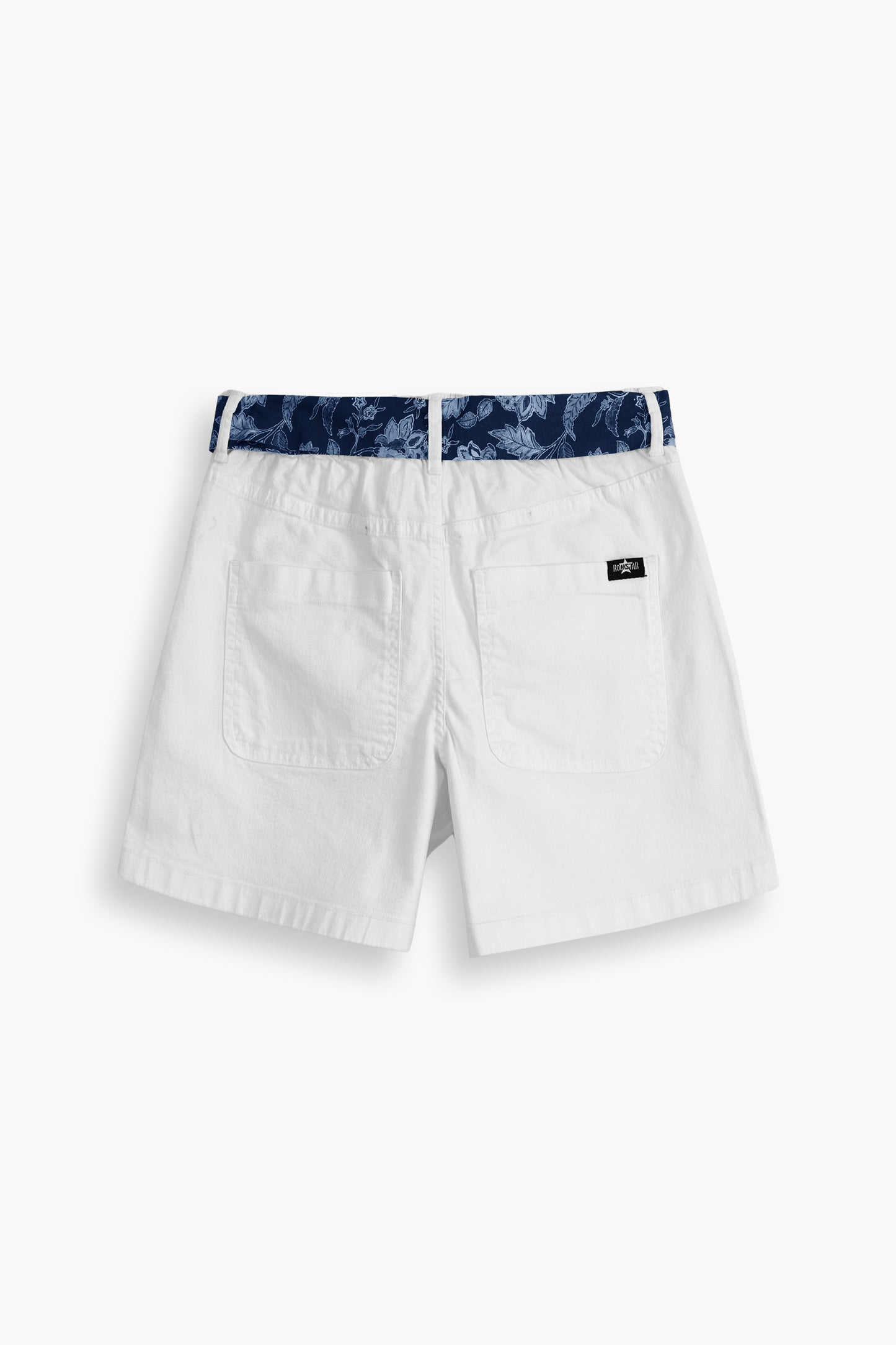 Stretch Patch Pocket Shorts White