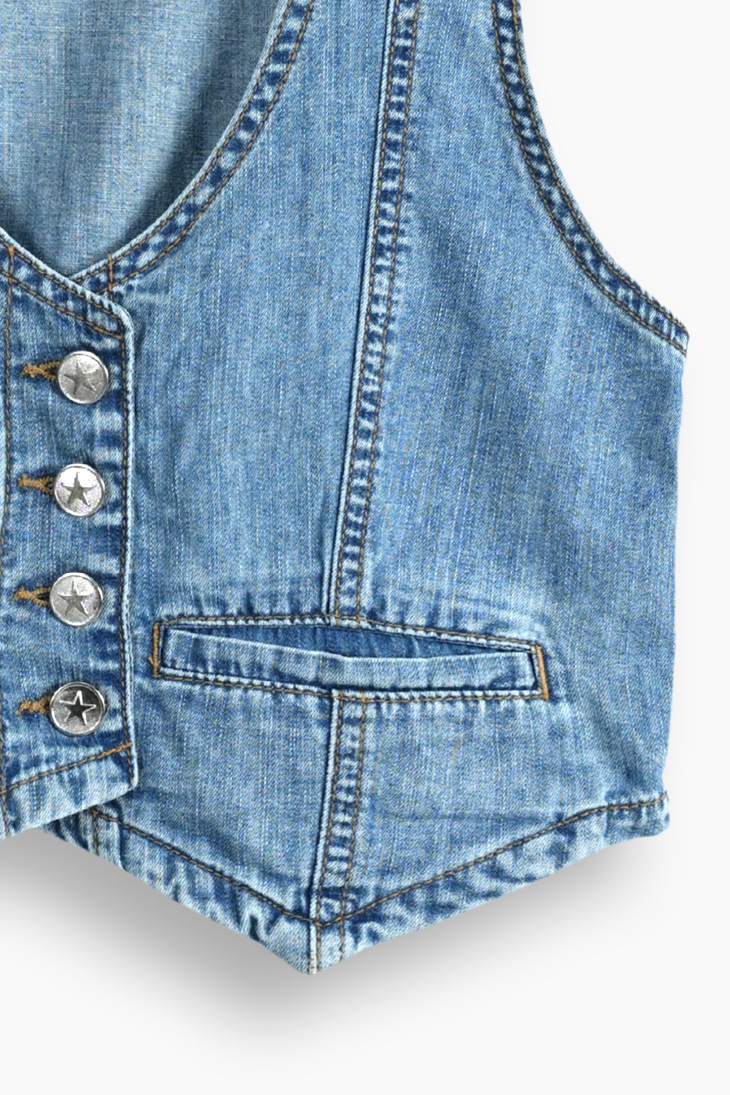 Lightweight Denim Limited Vest  Light Blue