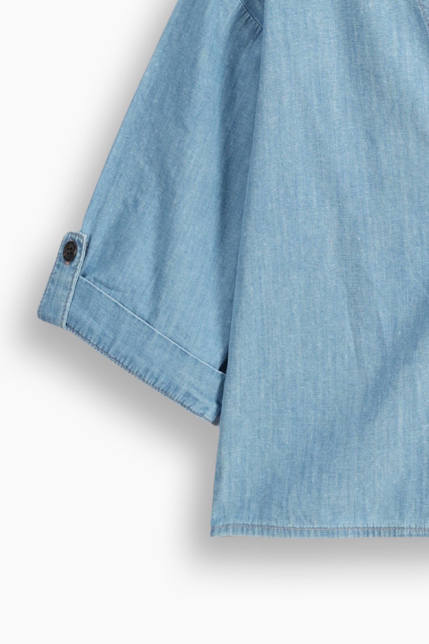 Relaxed Drape Denim Shirt Light Blue