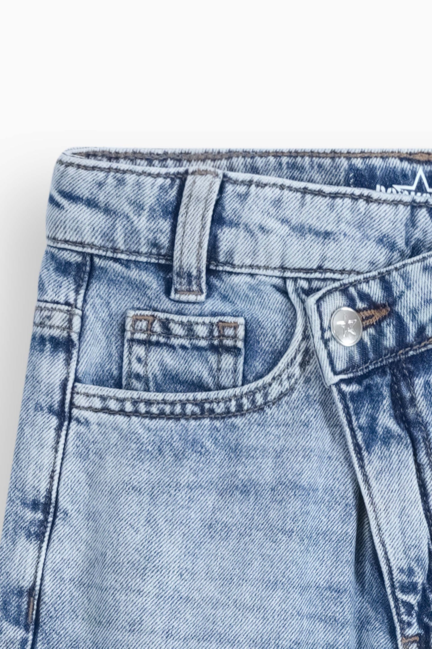Wide Leg Cross Belt Jeans