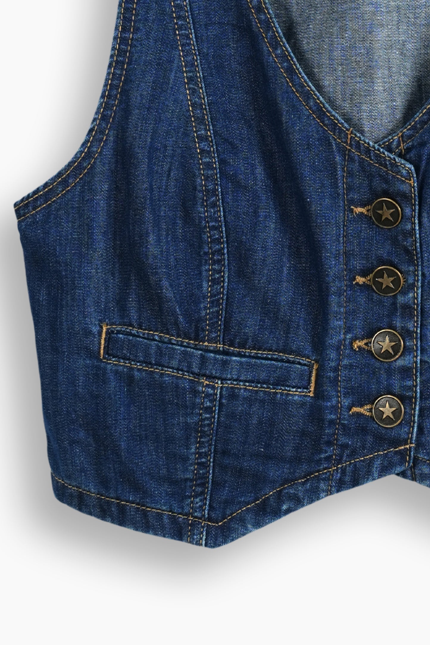 Lightweight Denim Limited Vest  Dark Blue