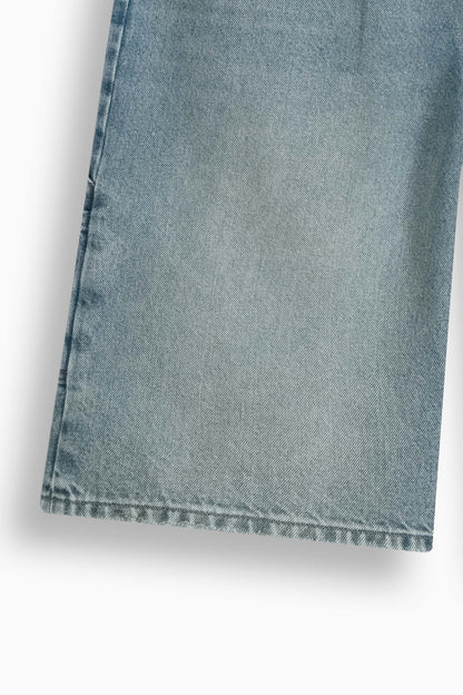 Baggy Denim Carpenter Shorts Light Blue