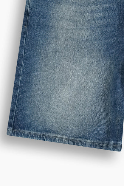 Baggy Fit Denim Short Dark Blue