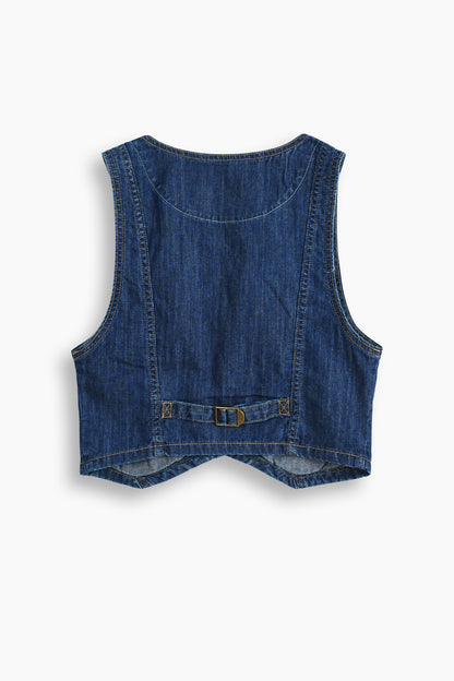 Lightweight Denim Limited Vest  Dark Blue