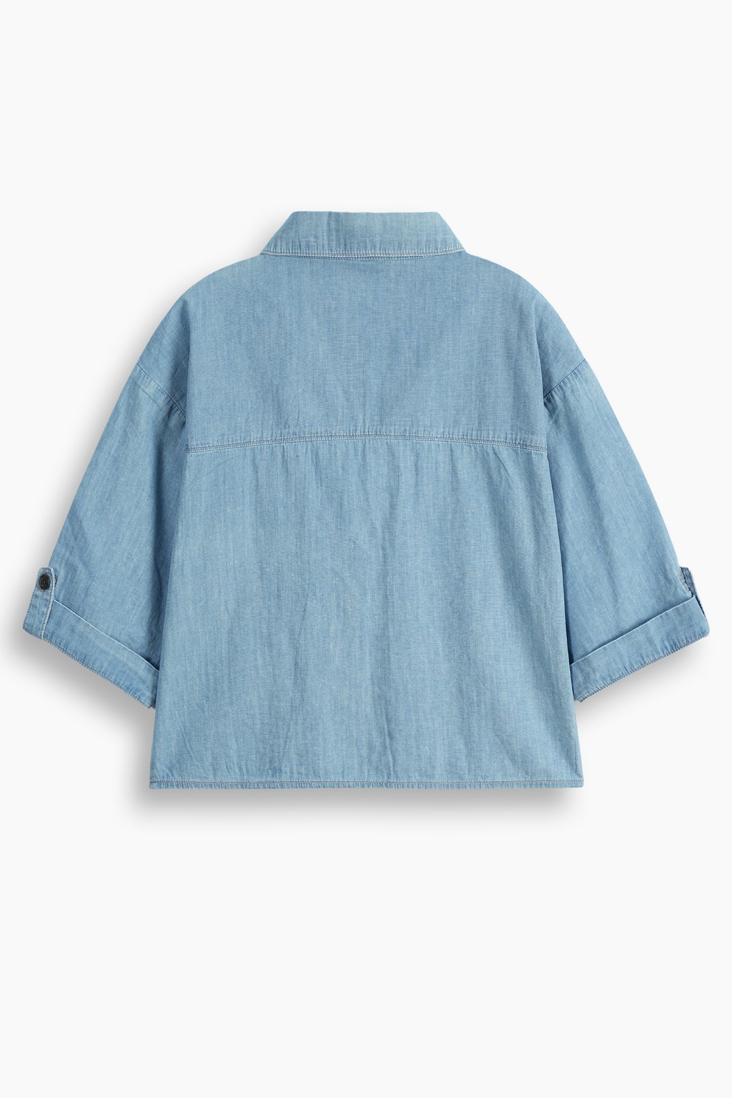 Relaxed Drape Denim Shirt Light Blue
