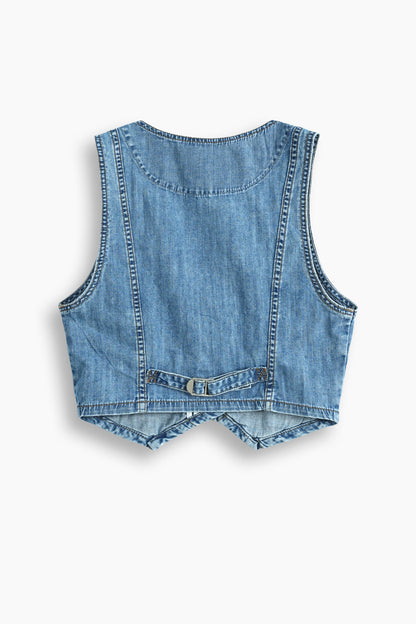 Lightweight Denim Limited Vest  Light Blue