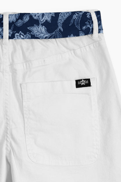 Stretch Patch Pocket Shorts White