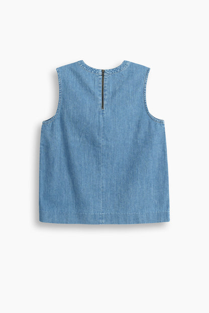 Sleeveless Denim Tank Top  Light Blue