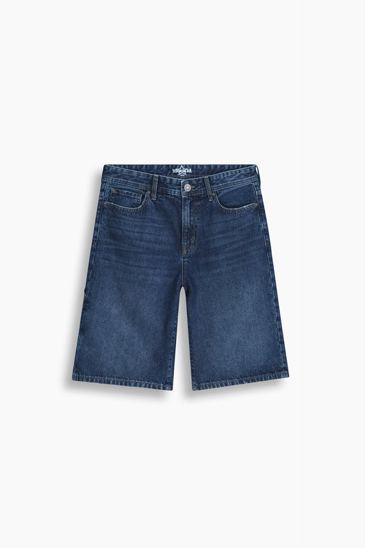 Baggy Denim Carpenter Shorts Dark Blue