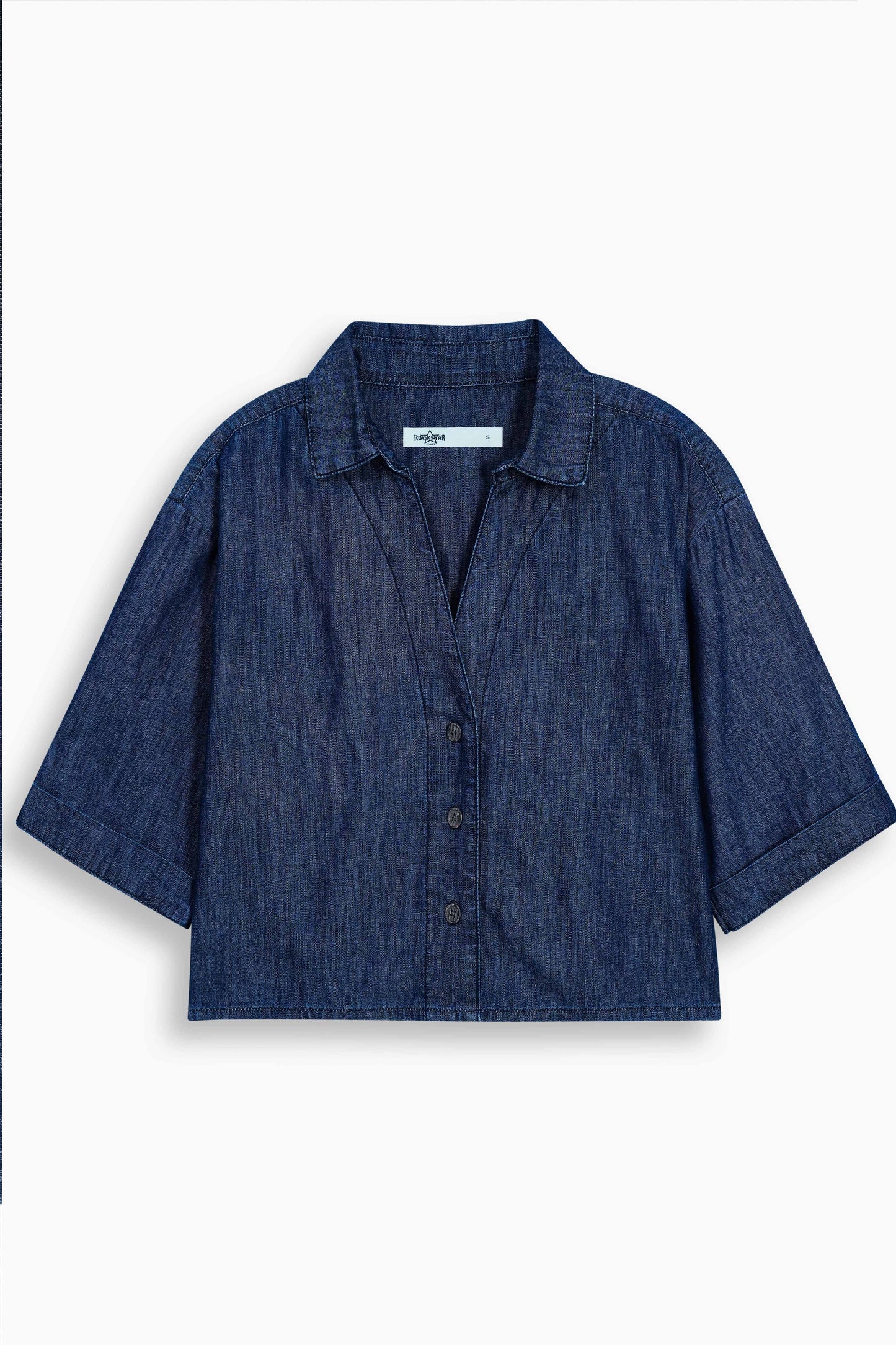 Relaxed Drape Denim Shirt Dark Blue