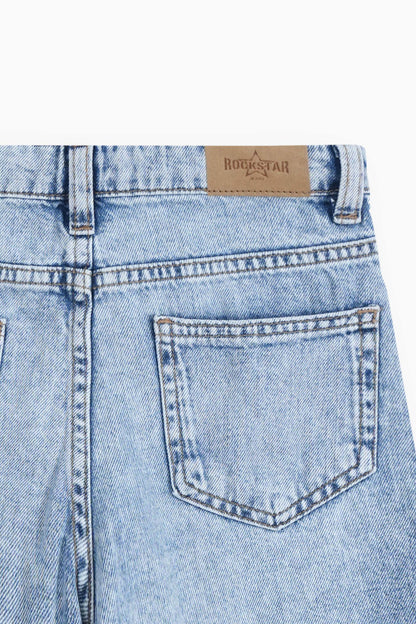 Wide Leg Cross Belt Jeans
