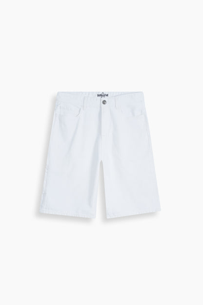 Baggy White Denim Carpenter Shorts