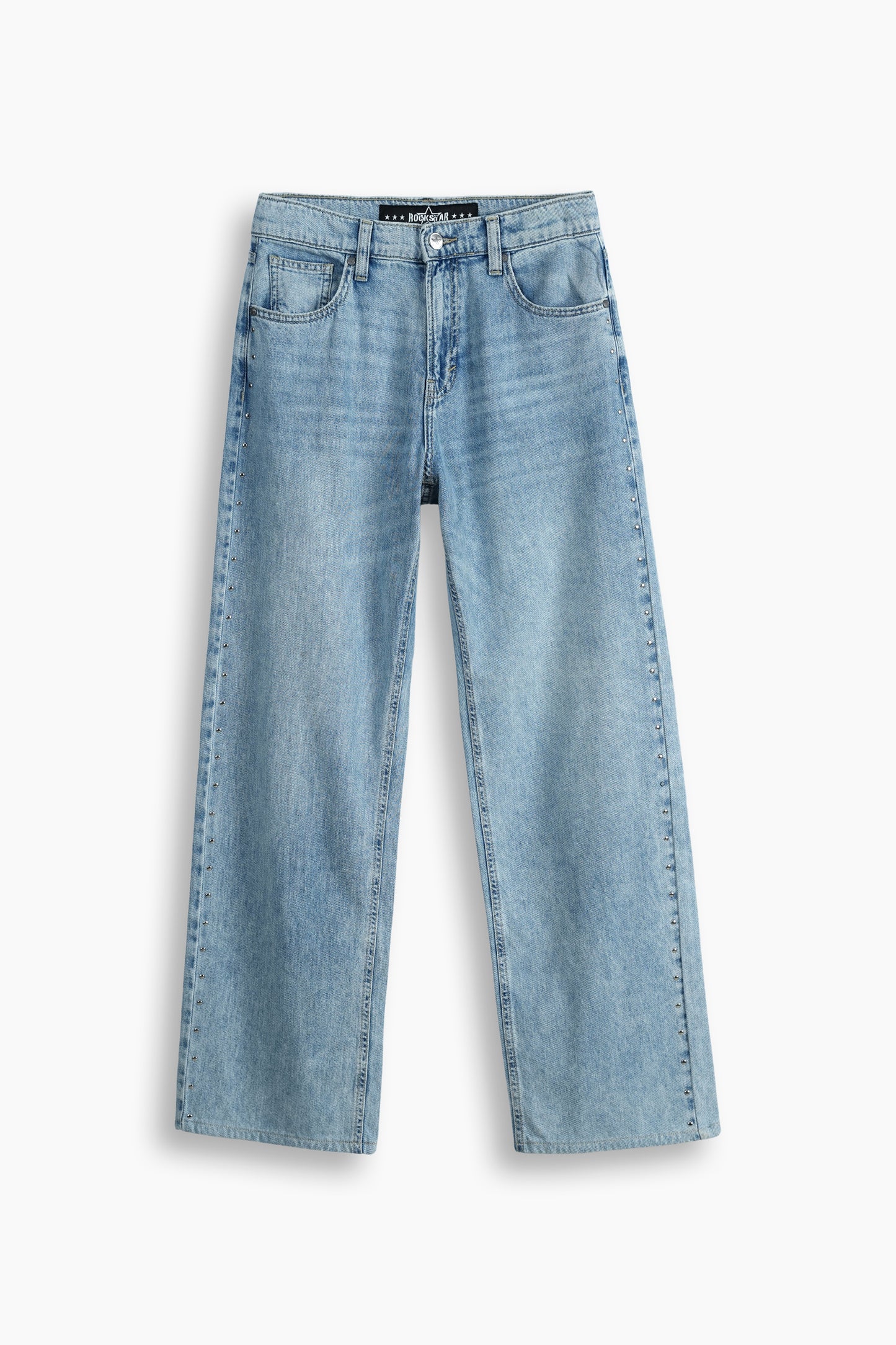 High Rise Wide Leg Stud Jeans