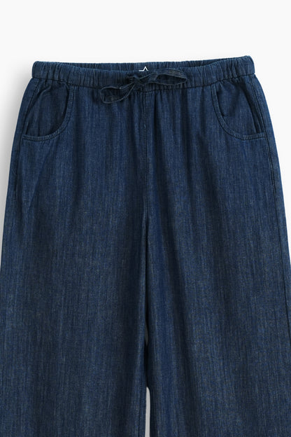 High Rise Wide Leg Trouser Jeans Dark Blue