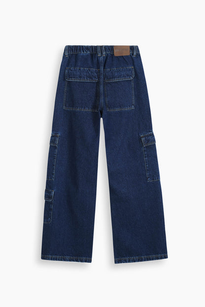 Baggy Fit Cargo Jeans Dark Blue