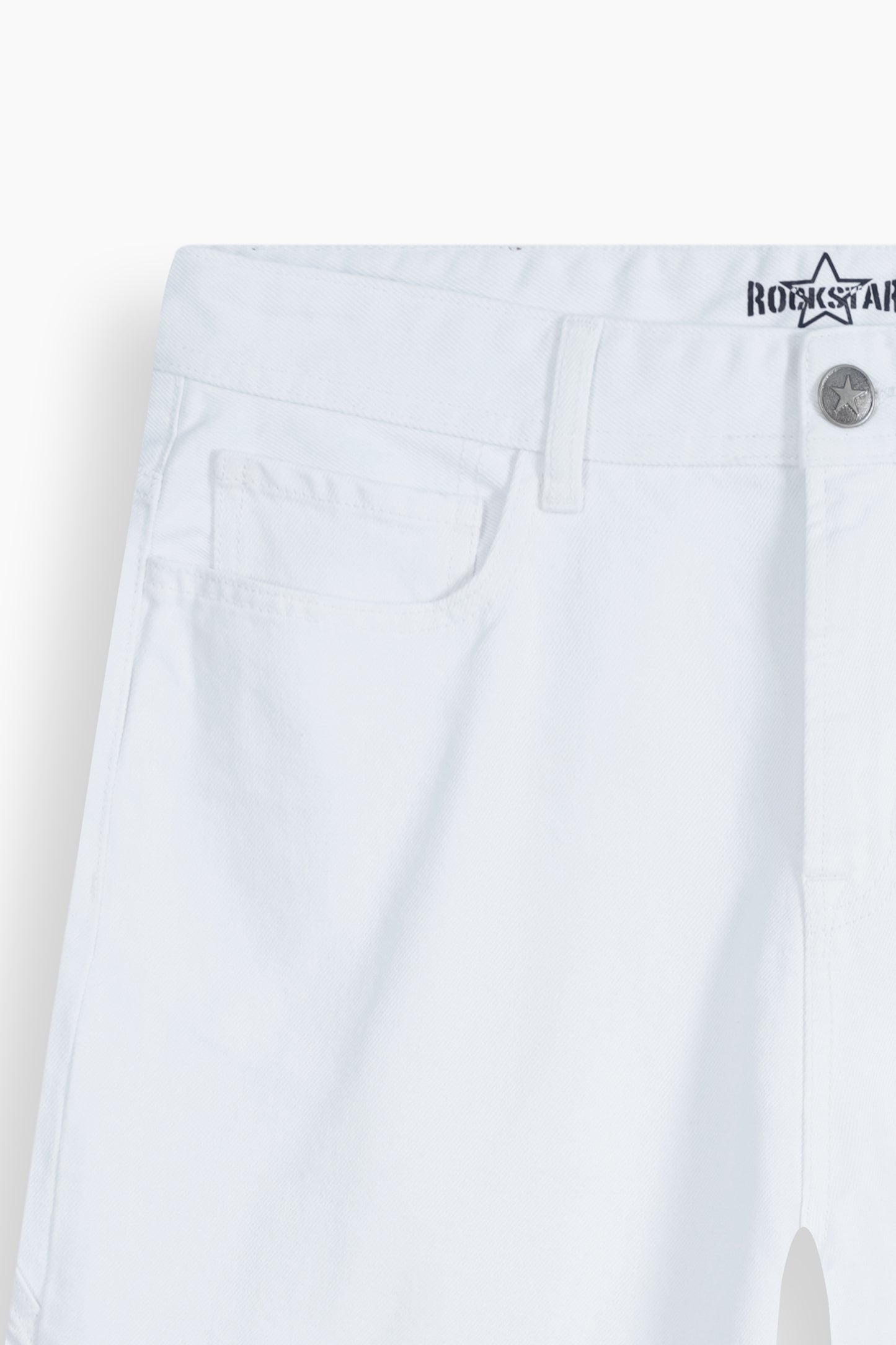 Baggy White Denim Carpenter Shorts