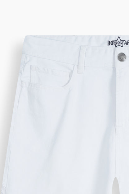 Baggy White Denim Carpenter Shorts