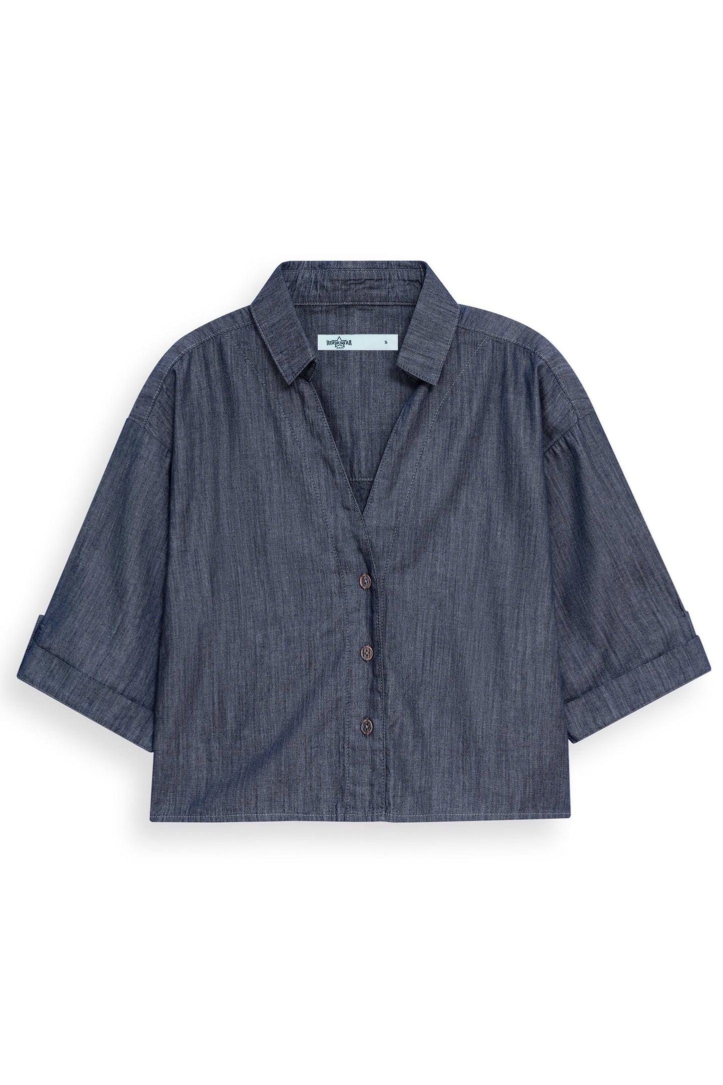 Relaxed Drape Denim Shirt Grey