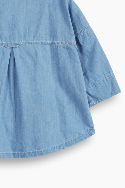 Wide Sleeve Denim Shirt