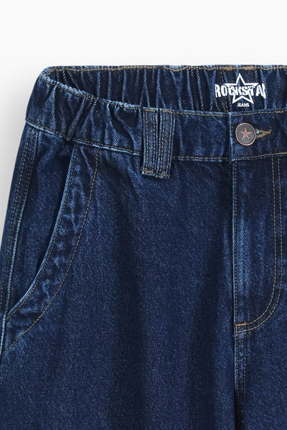 Baggy Fit Cargo Jeans Dark Blue