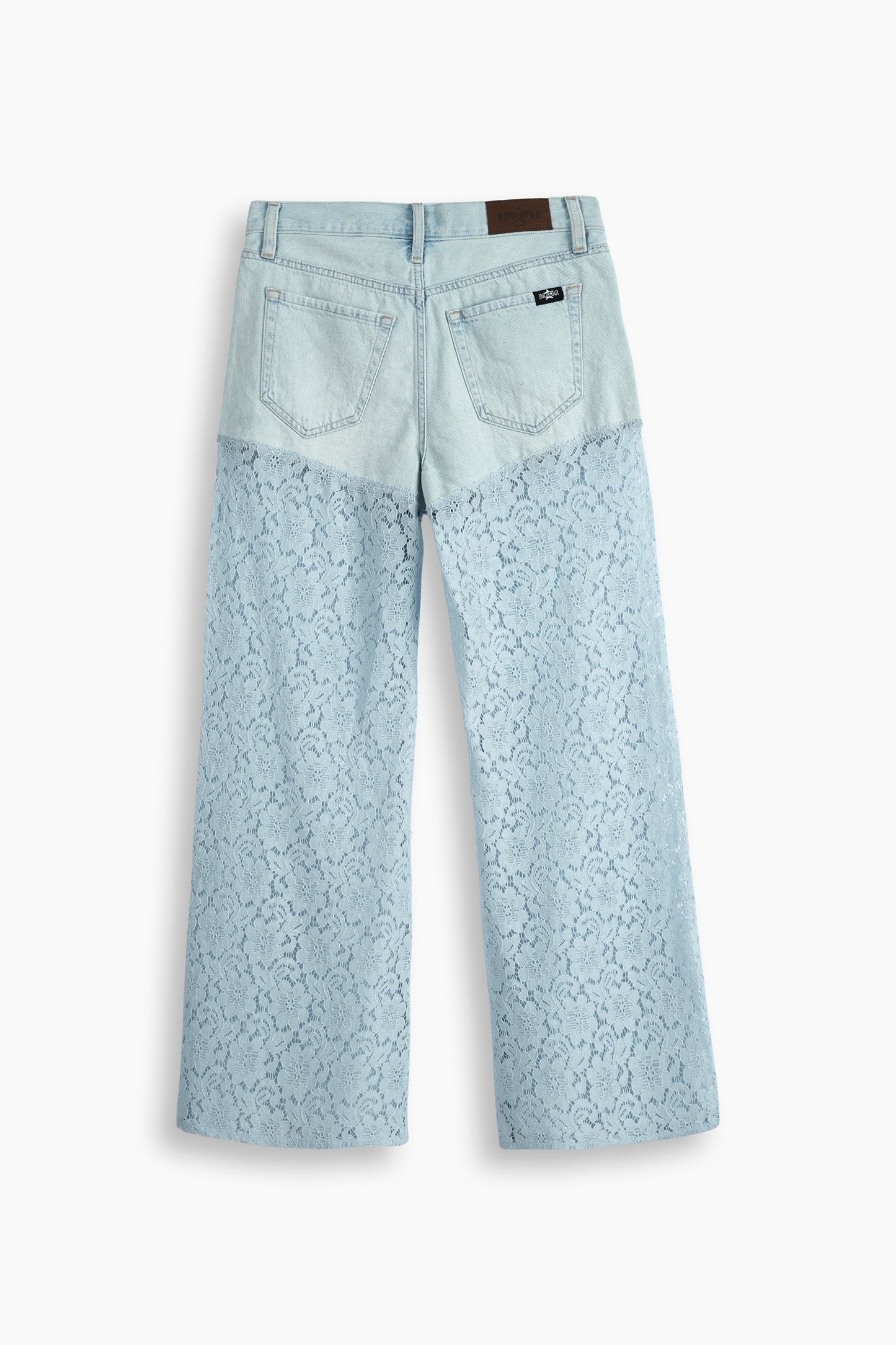 Vintage High Rise Wide Leg Lace Jeans