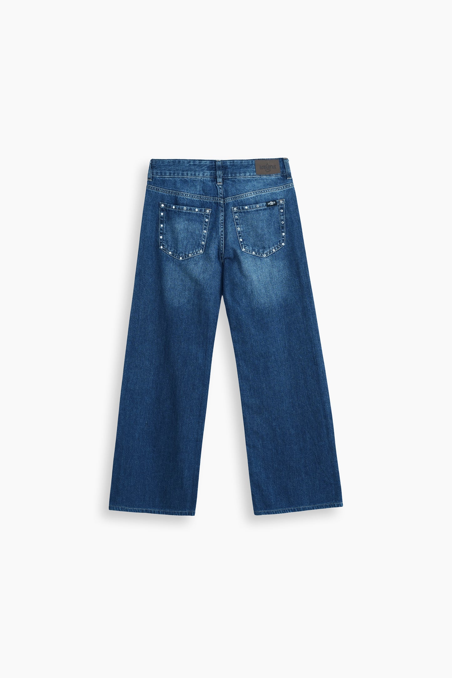Mid Rise Wide Leg Stud Jeans