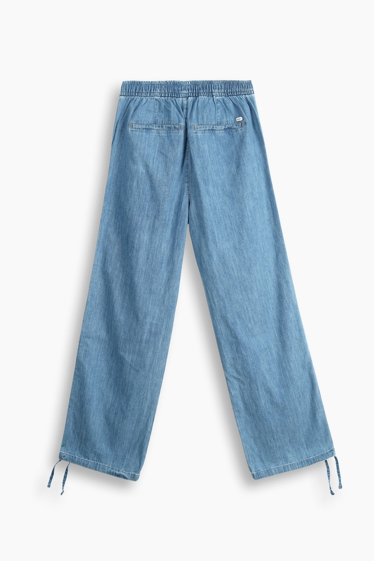 Mid-Rise Drawcord Wide Leg Trousers