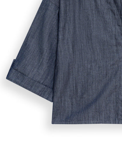 Relaxed Drape Denim Shirt Grey