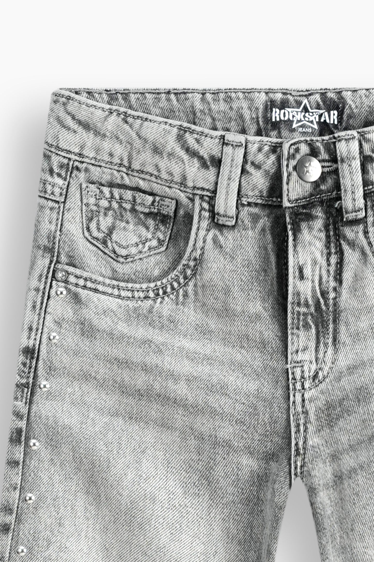 Wide Leg Studded Jeans