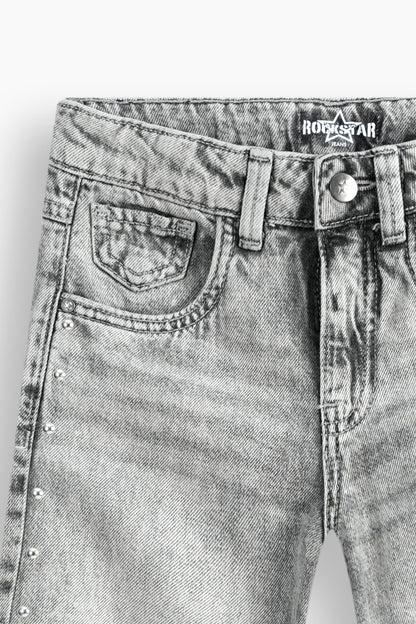 Wide Leg Studded Jeans